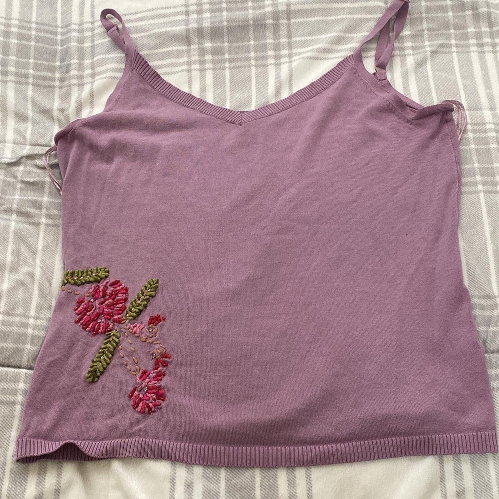 Vintage 90s Embroidered Floral Top